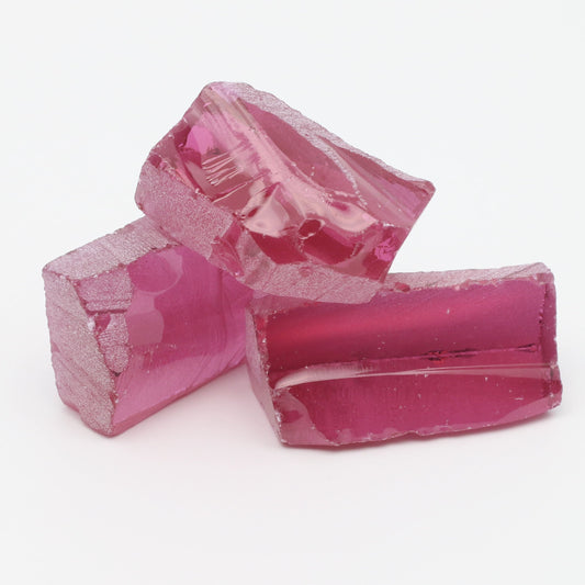 Hot Pink Tourmaline Nanosital Synthetic Lab Created Faceting Rough for Gem Cutting - #A-9095 - Various Sizes