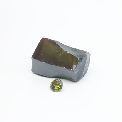 Peridot Cubic Zirconia Faceting Rough for Gem Cutting - Various Sizes