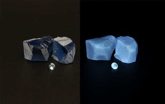 UV Reactive Nanosital #A-8002 Synthetic Lab Created Faceting Rough for Gem Cutting - Various Sizes