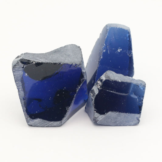 Medium Blue Sapphire Nanosital Synthetic Lab Created Faceting Rough for Gem Cutting - #A-597 - Various Sizes