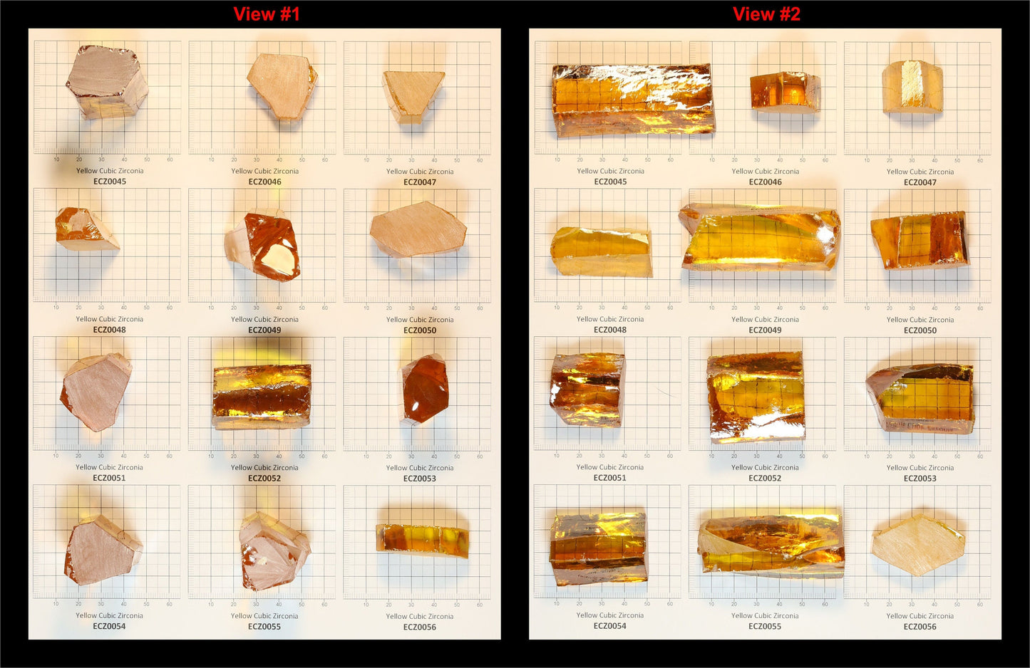 Yellow Cubic Zirconia Faceting Rough for Gem Cutting - Various Sizes