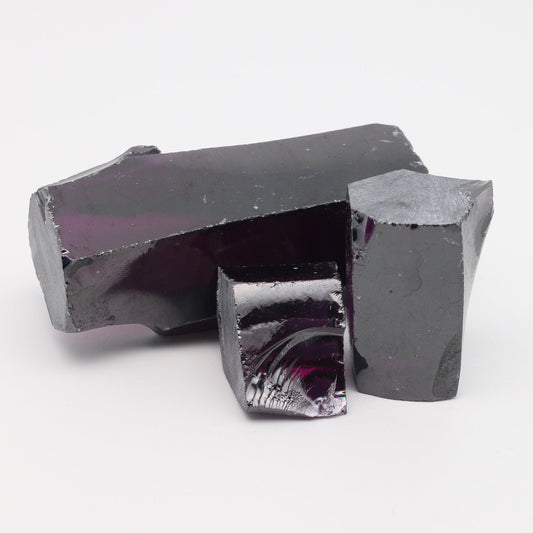 Dark Amethyst Cubic Zirconia Faceting Rough for Gem Cutting - Various Sizes