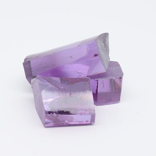 Dark Lavender Cubic Zirconia Faceting Rough for Gem Cutting - Various Sizes