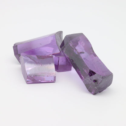 Dark Lavender Cubic Zirconia Faceting Rough for Gem Cutting - Various Sizes