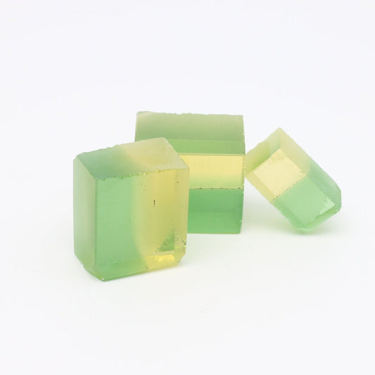 Bi-Color Nanosital Synthetic Lab Created Faceting Rough for Gem Cutting - Green-Yellow - Various Sizes