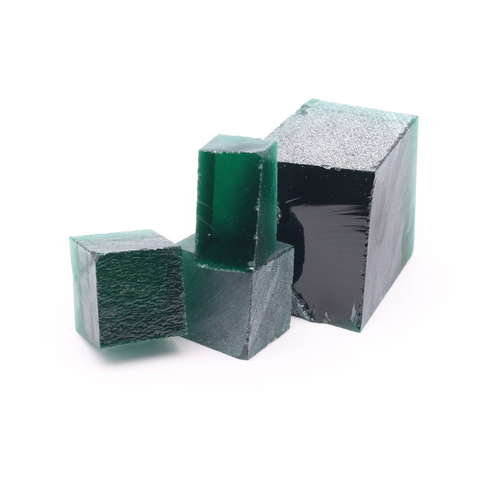 Dark Emerald Nanosital Synthetic Lab Created Faceting Rough for Gem Cutting - #0/1 - Various Sizes