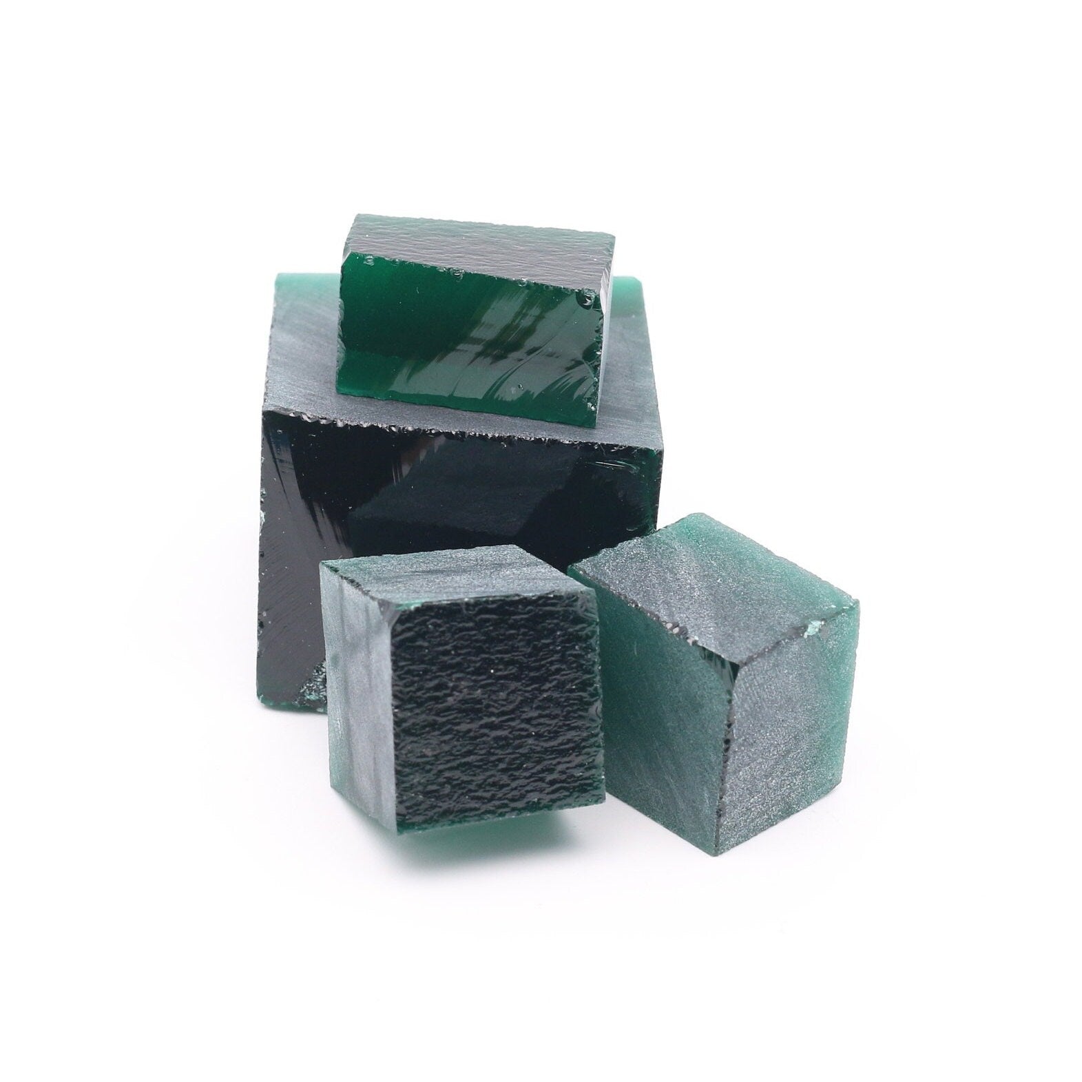 Dark Emerald Nanosital Synthetic Lab Created Faceting Rough for Gem Cutting - #0/1 - Various Sizes