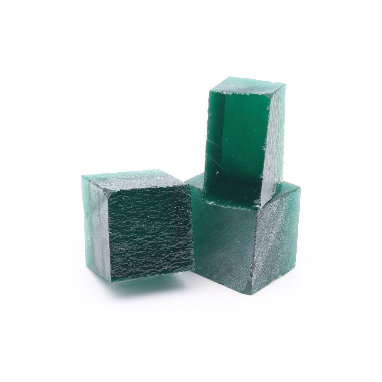 Dark Emerald Nanosital Synthetic Lab Created Faceting Rough for Gem Cutting - #0/1 - Various Sizes