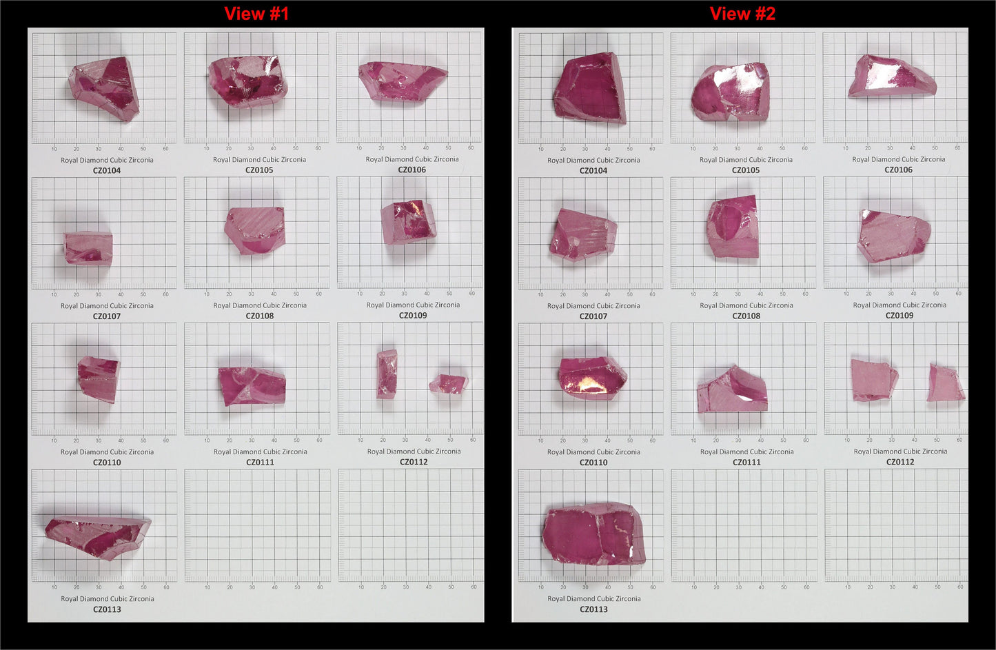 Royal Diamond Cubic Zirconia Faceting Rough for Gem Cutting - Various Sizes