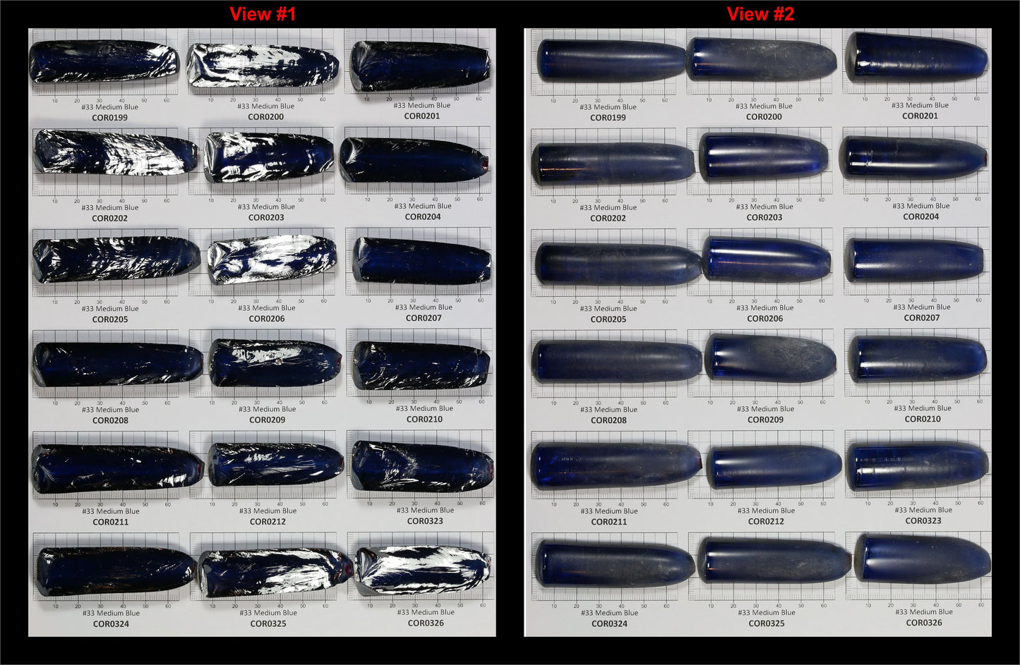 Medium Blue #33 Lab Created Corundum Sapphire Faceting Rough for Gem Cutting - Various Sizes - Split Boule