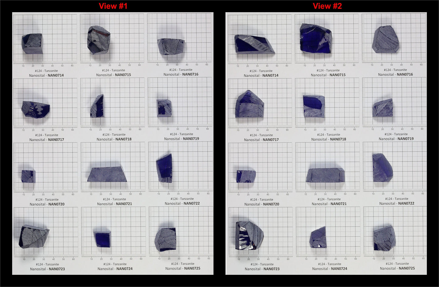 Tanzanite Nanosital Synthetic Lab Created Faceting Rough for Gem Cutting - #124 - Various Sizes