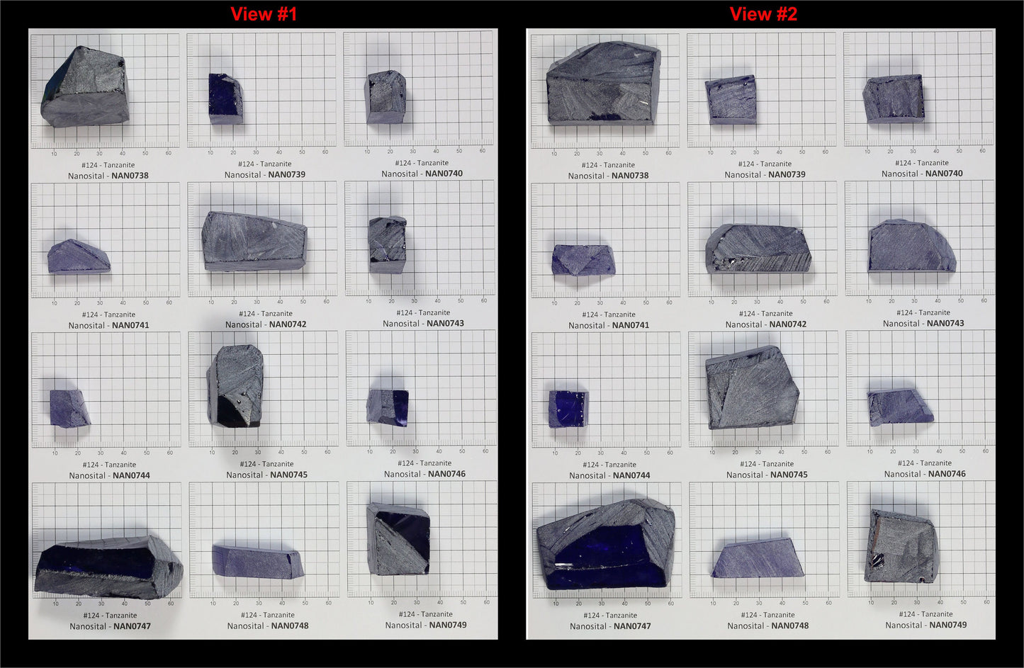 Tanzanite Nanosital Synthetic Lab Created Faceting Rough for Gem Cutting - #124 - Various Sizes