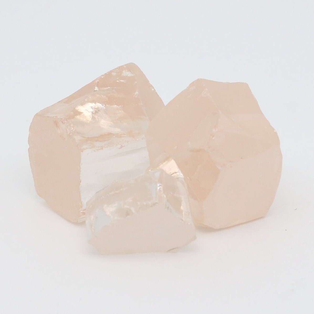 Light Peach Diamond Cubic Zirconia Faceting Rough for Gem Cutting - Various Sizes