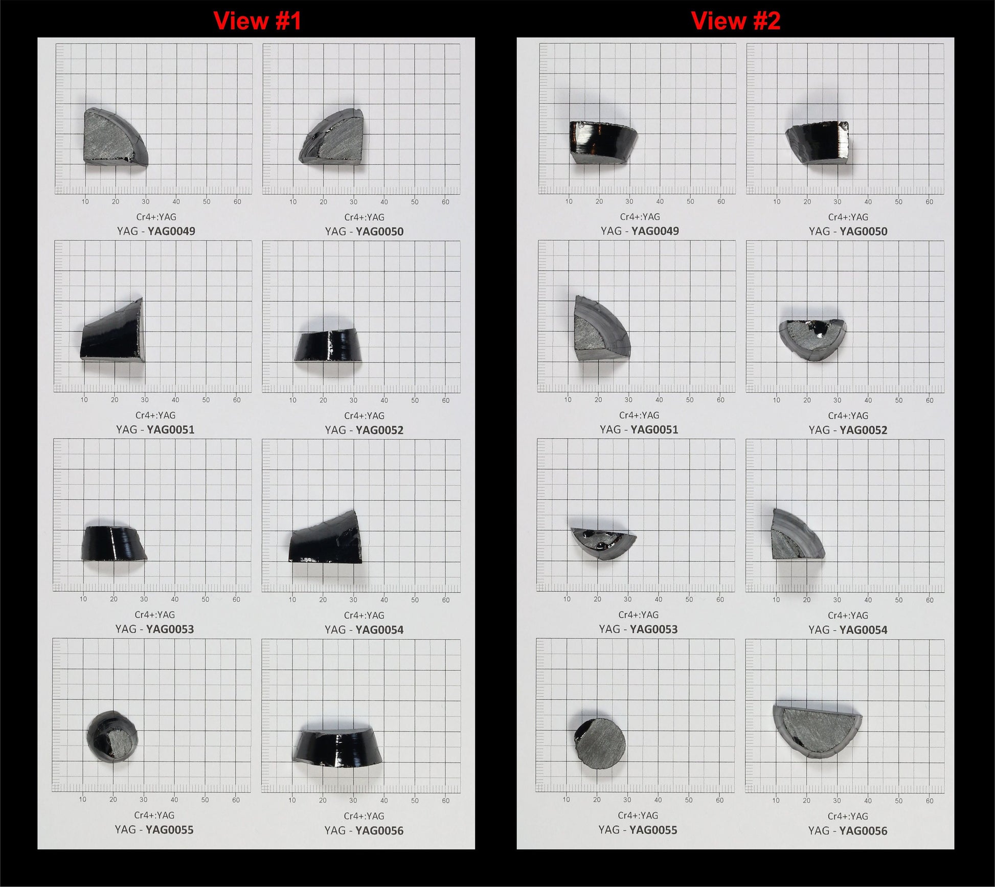 Very Dark Brown YAG Cr4+:YAG Faceting Rough for Gem Cutting - Various Sizes