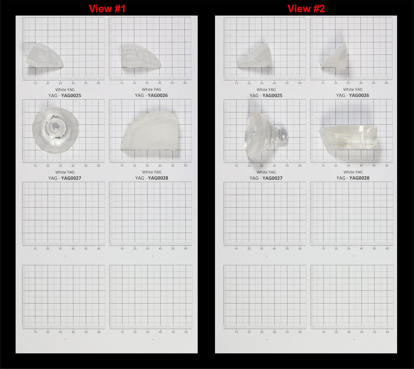 White YAG Faceting Rough for Gem Cutting - Various Sizes