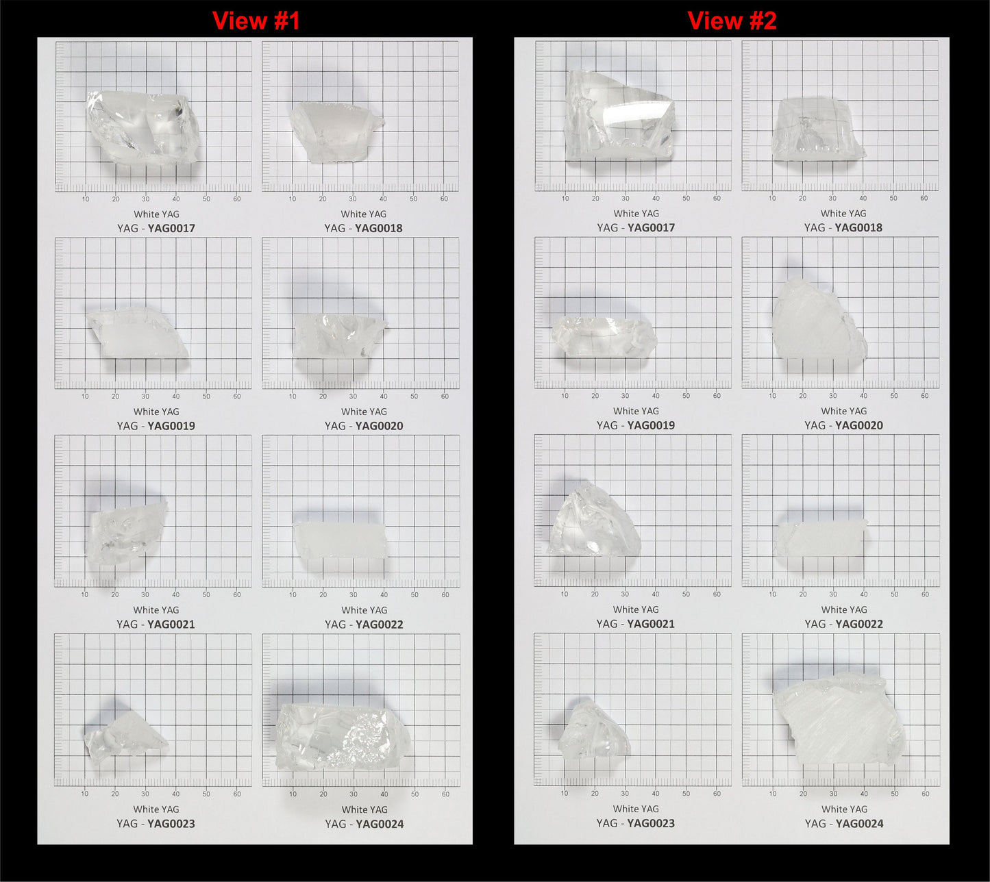 White YAG Faceting Rough for Gem Cutting - Various Sizes