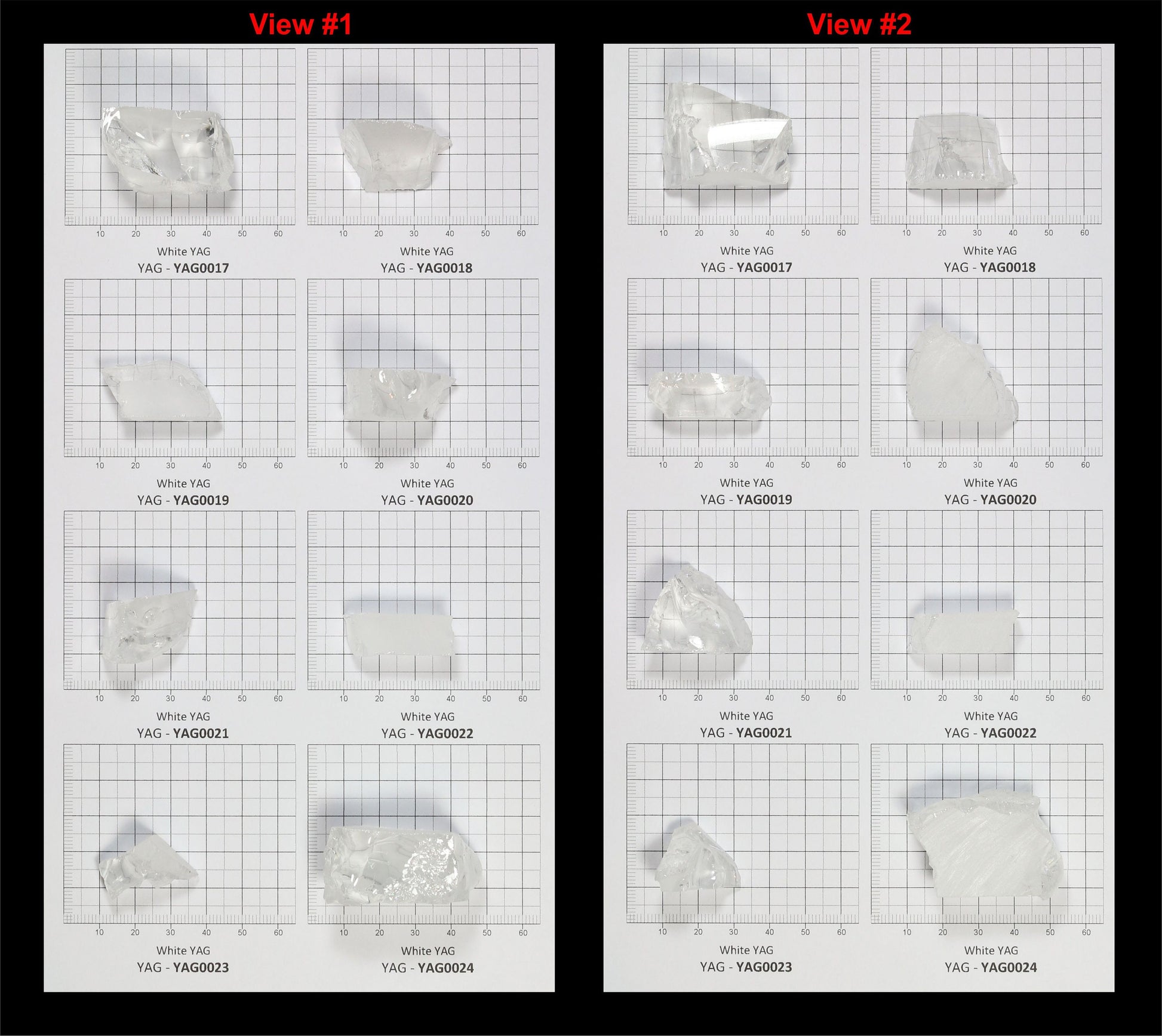 White YAG Faceting Rough for Gem Cutting - Various Sizes