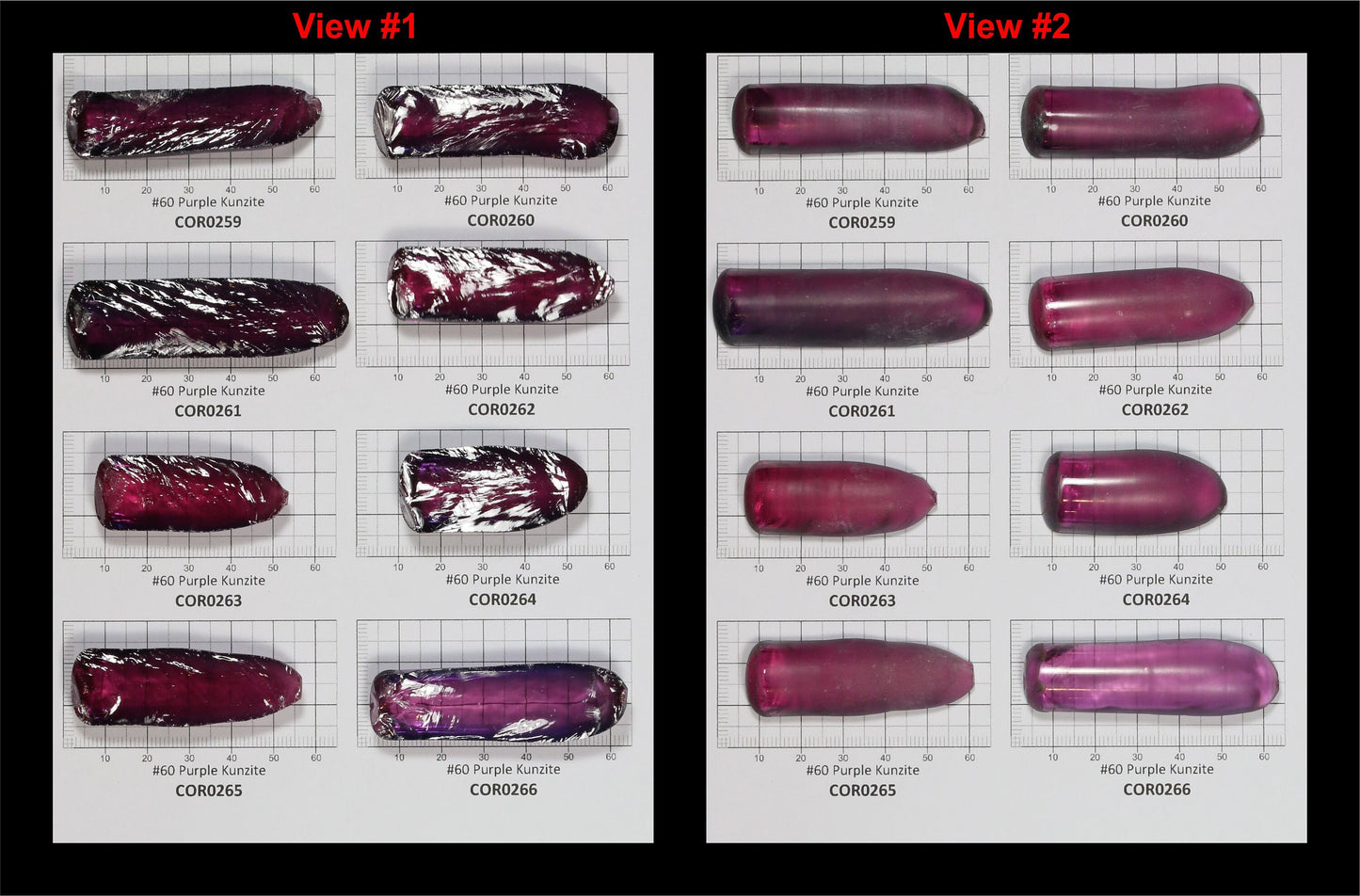 Purple Kunzite #60 Lab Created Corundum Sapphire Faceting Rough for Gem Cutting - Various Sizes - Split Boule