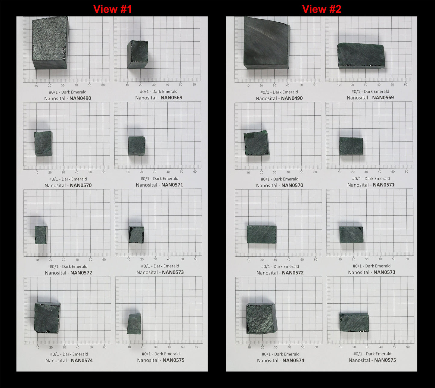 Dark Emerald Nanosital Synthetic Lab Created Faceting Rough for Gem Cutting - #0/1 - Various Sizes