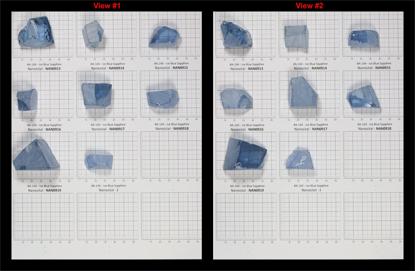 Ice Blue Sapphire Nanosital Synthetic Lab Created Faceting Rough for Gem Cutting - #A-144 - Various Sizes