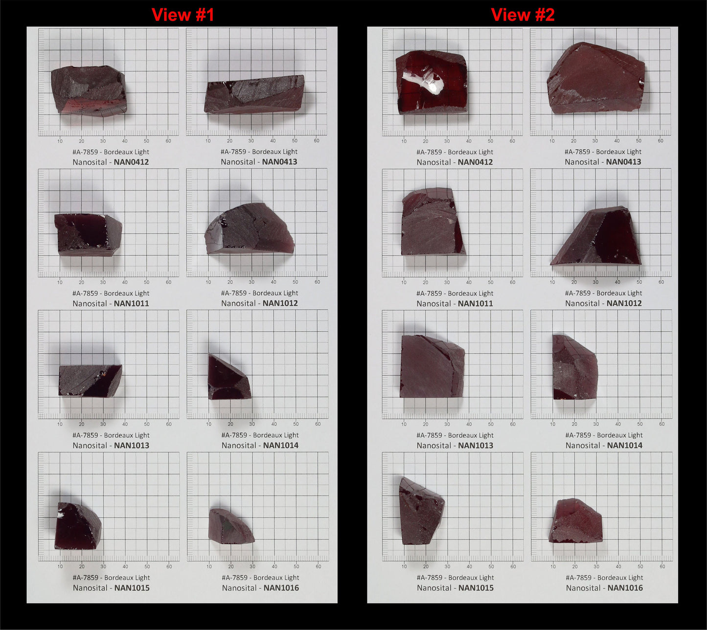 Light Bordeaux Nanosital Synthetic Lab Created Faceting Rough for Gem Cutting - #A-7859 - Various Sizes