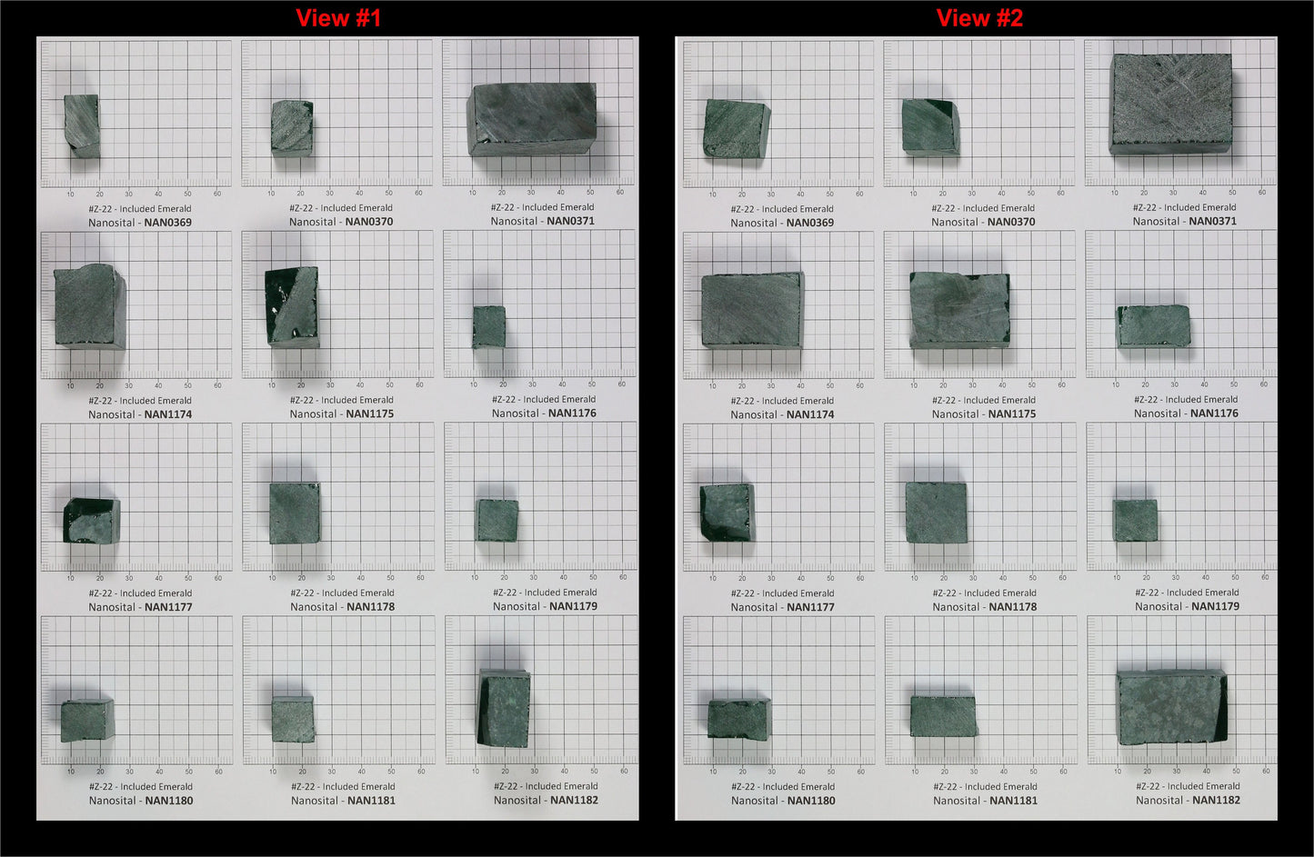 Emerald (Included) Nanosital Synthetic Lab Created Faceting Rough for Gem Cutting - #Z-22- Various Sizes