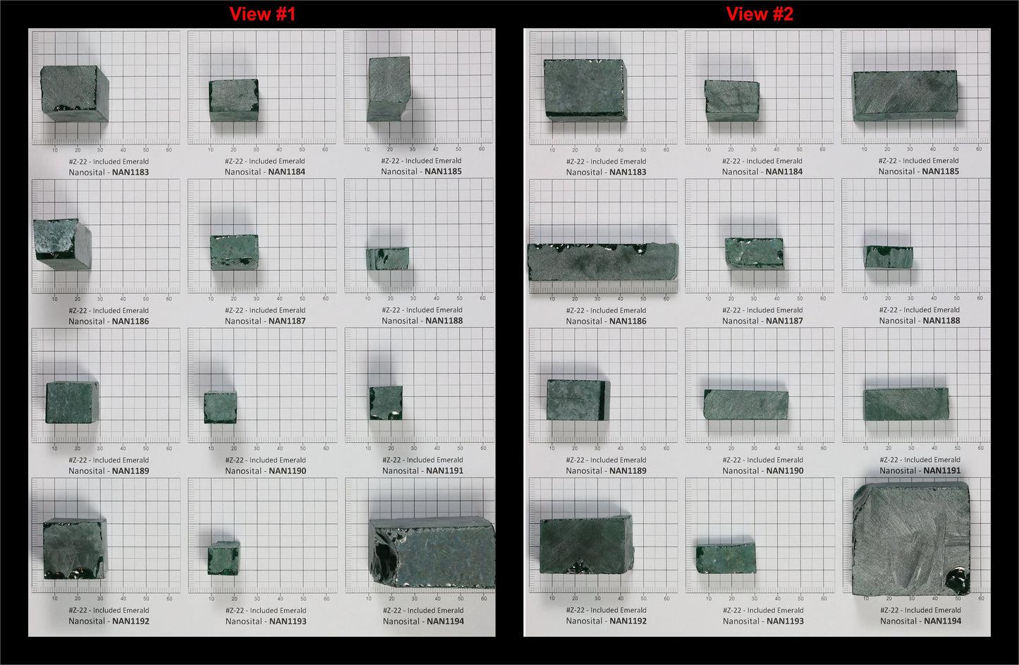 Emerald (Included) Nanosital Synthetic Lab Created Faceting Rough for Gem Cutting - #Z-22- Various Sizes