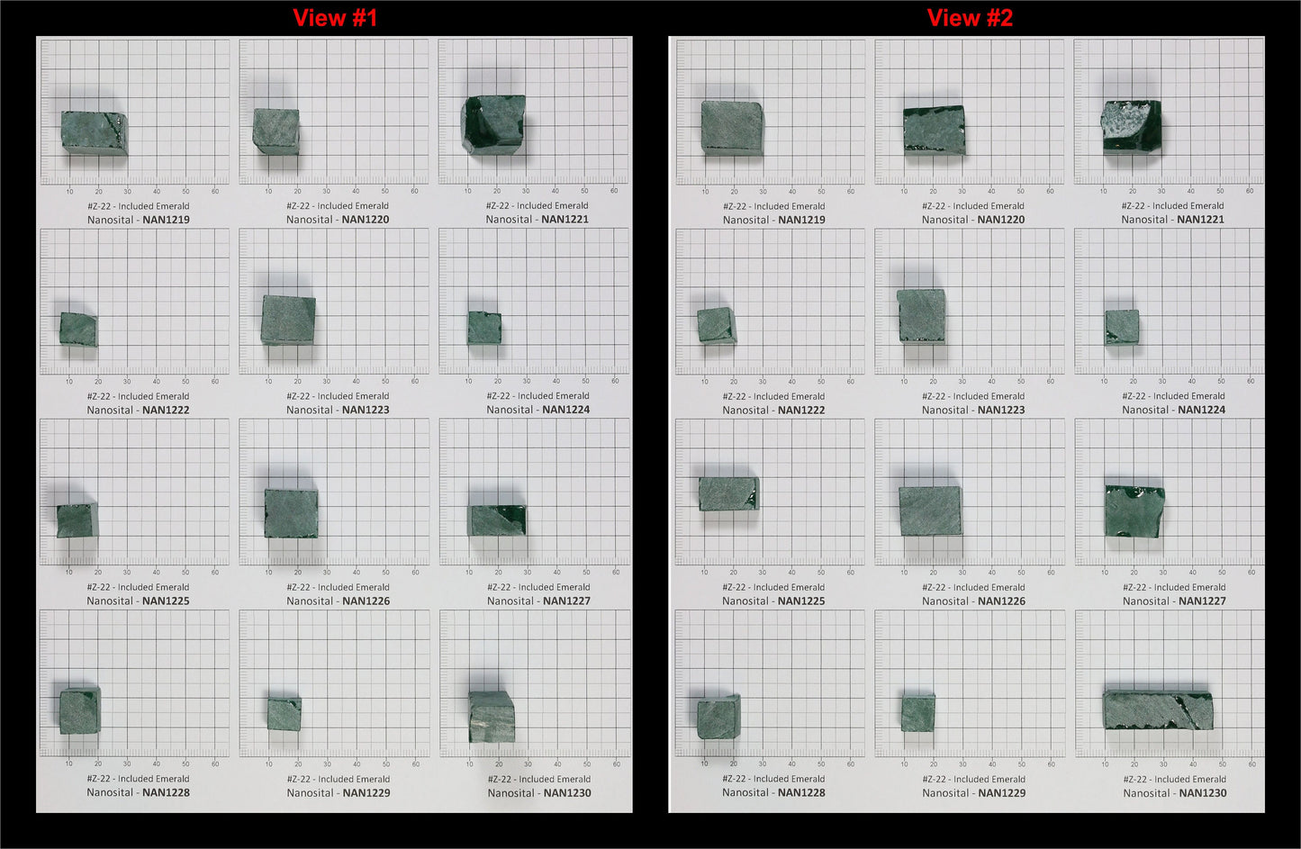 Emerald (Included) Nanosital Synthetic Lab Created Faceting Rough for Gem Cutting - #Z-22- Various Sizes