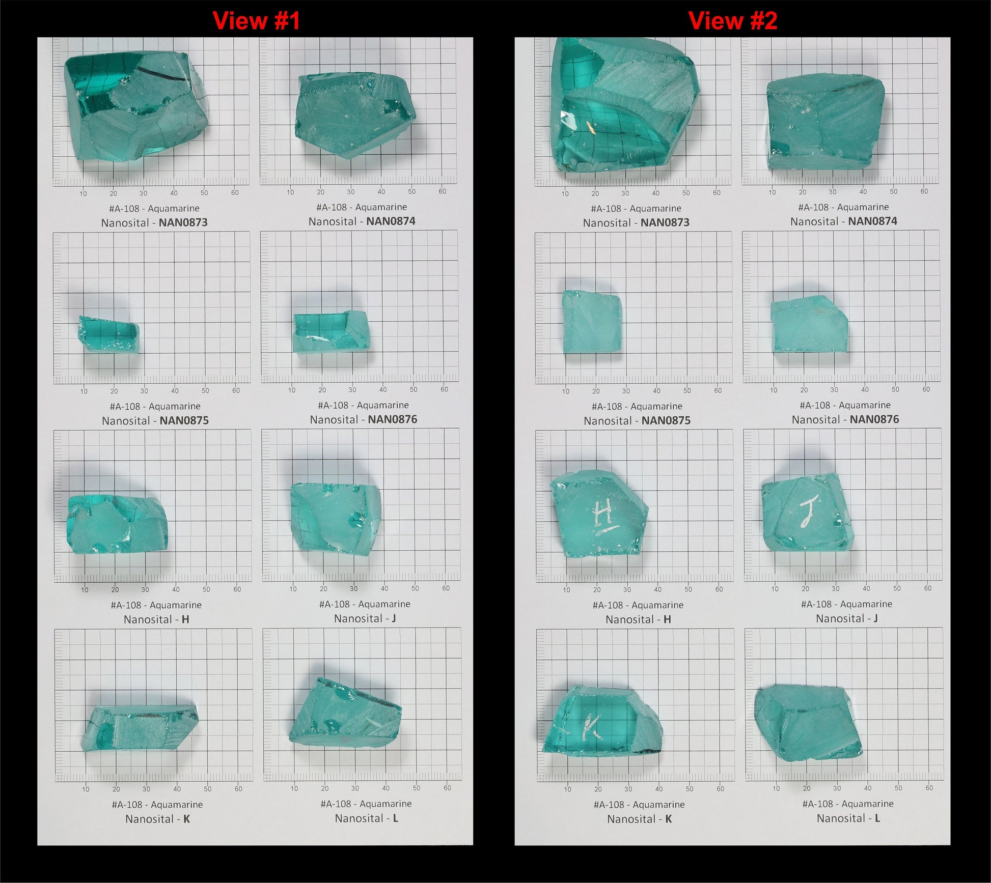 Aquamarine Nanosital Synthetic Lab Created Faceting Rough for Gem Cutting - #A-108 - Various Sizes