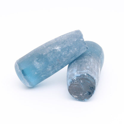 Aquamarine Medium Blue #106 Lab Created Spinel Faceting Rough for Gem Cutting - Various Sizes