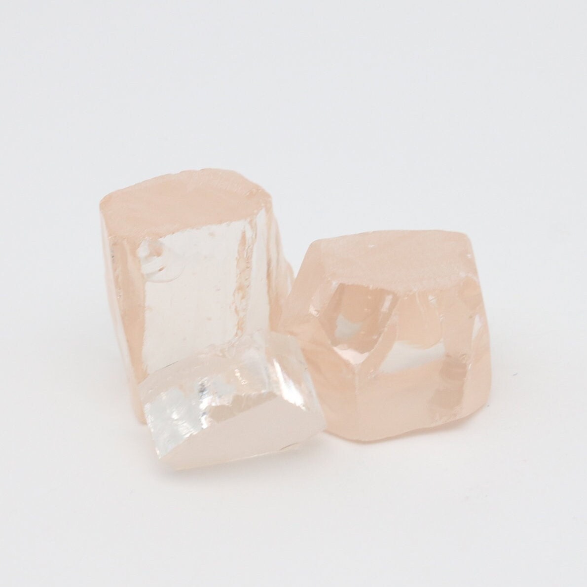 Light Peach Diamond Cubic Zirconia Faceting Rough for Gem Cutting - Various Sizes