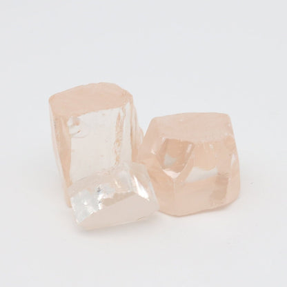 Light Peach Diamond Cubic Zirconia Faceting Rough for Gem Cutting - Various Sizes
