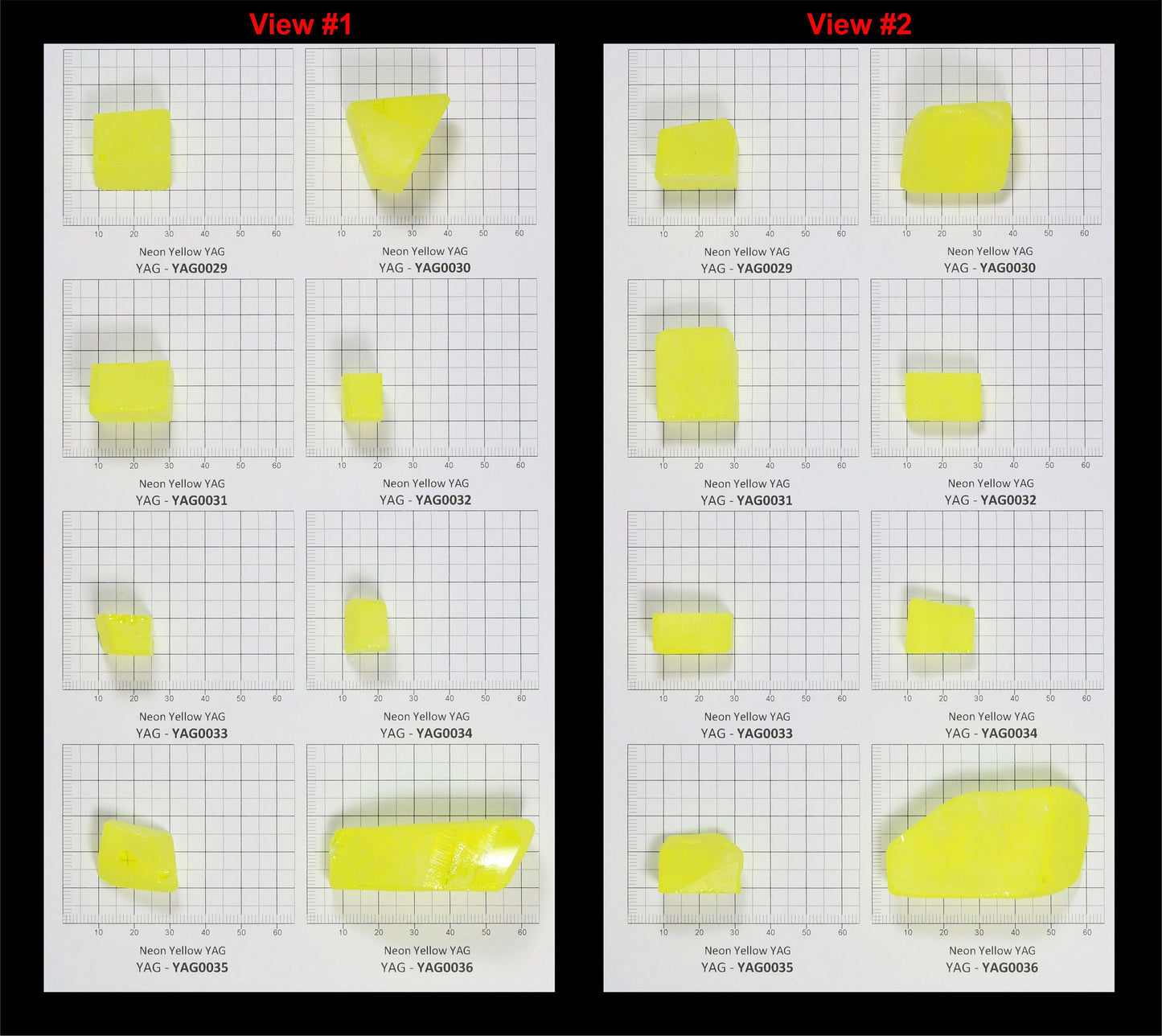 Neon Yellow YAG Faceting Rough for Gem Cutting - Various Sizes