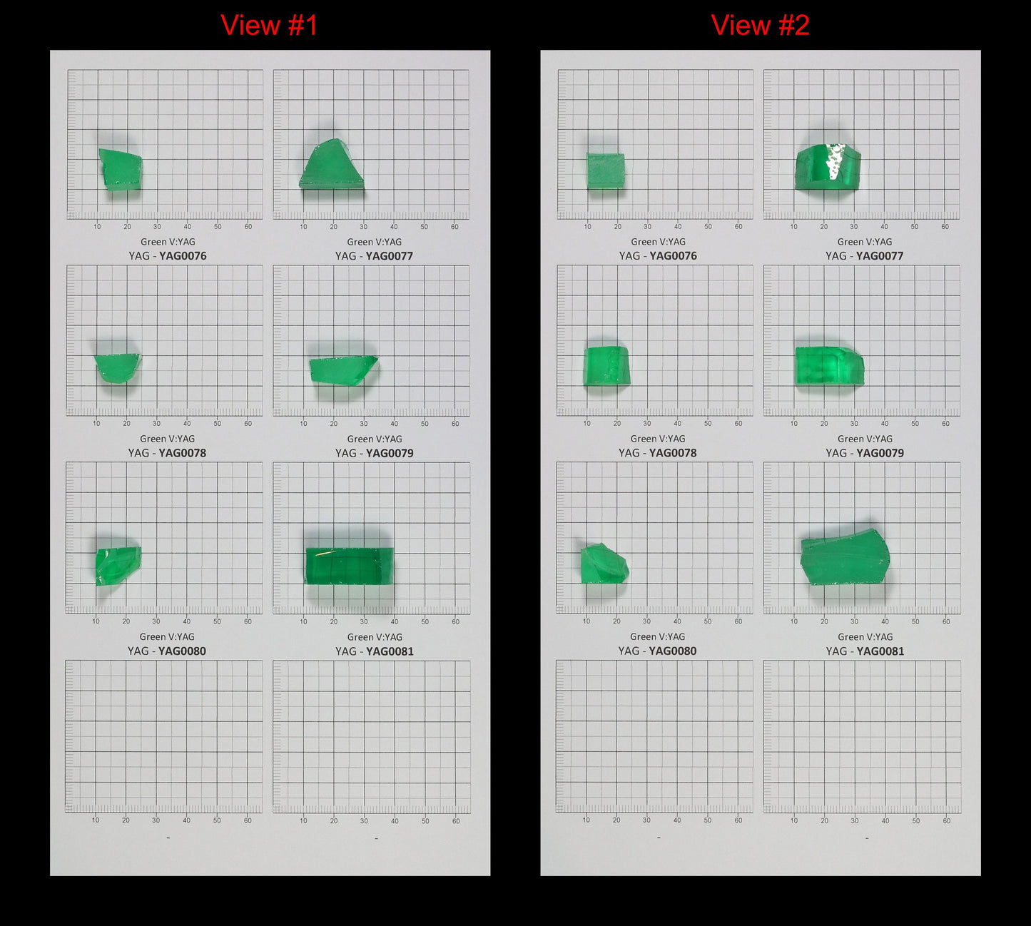 Green Garnet V:YAG Faceting Rough for Gem Cutting - Various Sizes