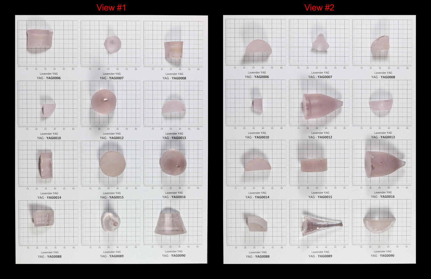 Lavender Nd:YAG Faceting Rough for Gem Cutting - Various Sizes