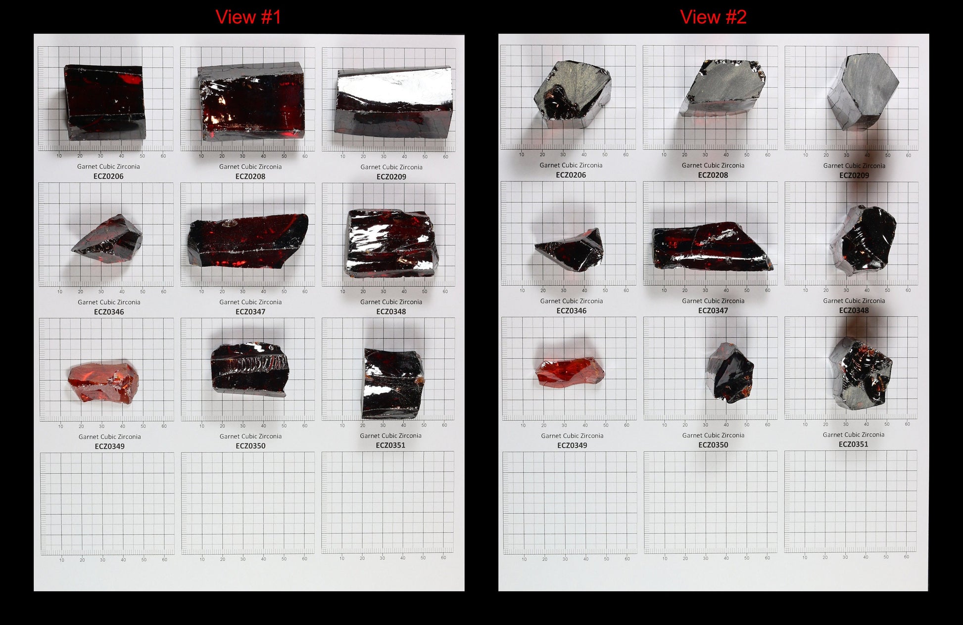 Garnet Cubic Zirconia Faceting Rough for Gem Cutting - Various Sizes