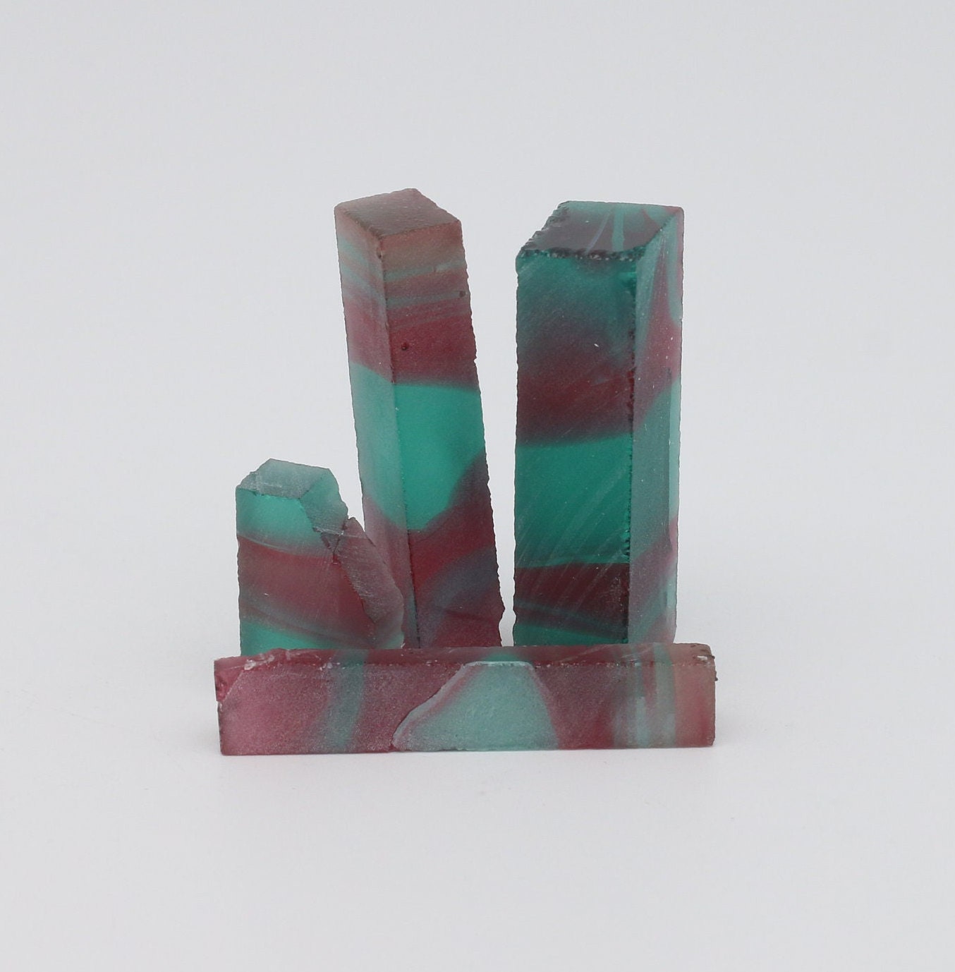 Watermelon Tourmaline (Test Sample) Nanosital Synthetic Lab Created Faceting Rough for Gem Cutting -Various Sizes