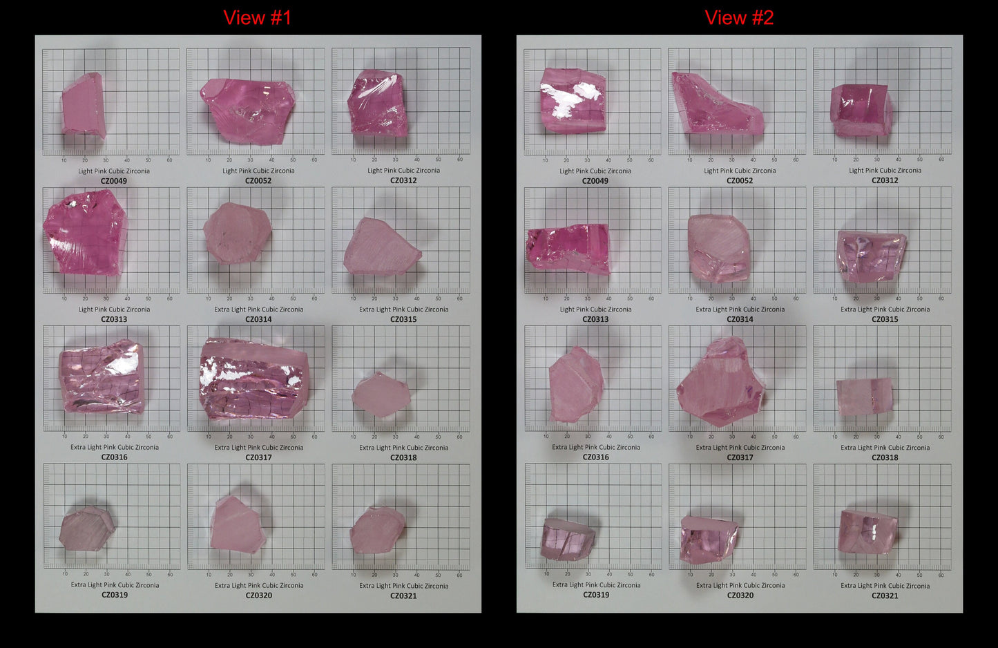 Light Pink Cubic Zirconia Faceting Rough for Gem Cutting - Various Sizes