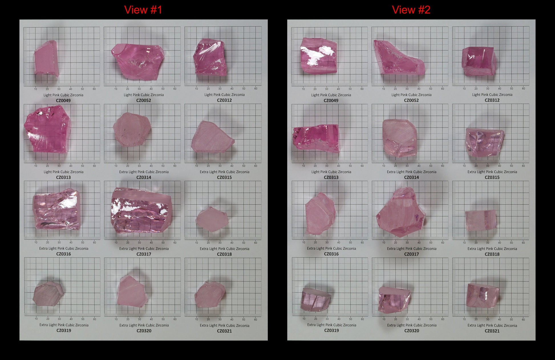 Light Pink Cubic Zirconia Faceting Rough for Gem Cutting - Various Sizes