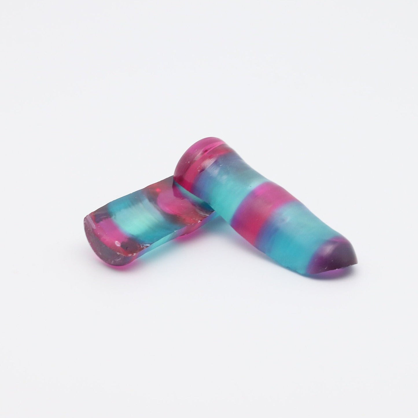 Pink/Paraiba Bi-Color Lab Created Corundum Sapphire Faceting Rough for Gem Cutting - Various Sizes - Split Boule