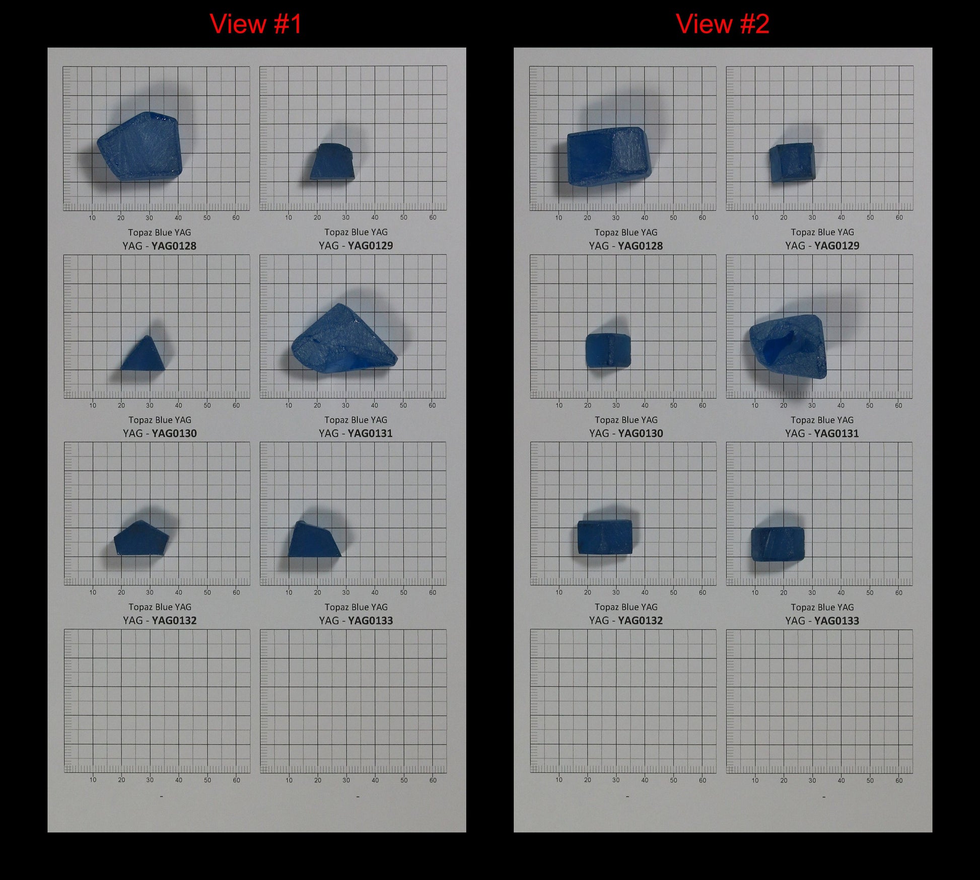 Blue Topaz colored YAG Faceting Rough for Gem Cutting - Various Sizes