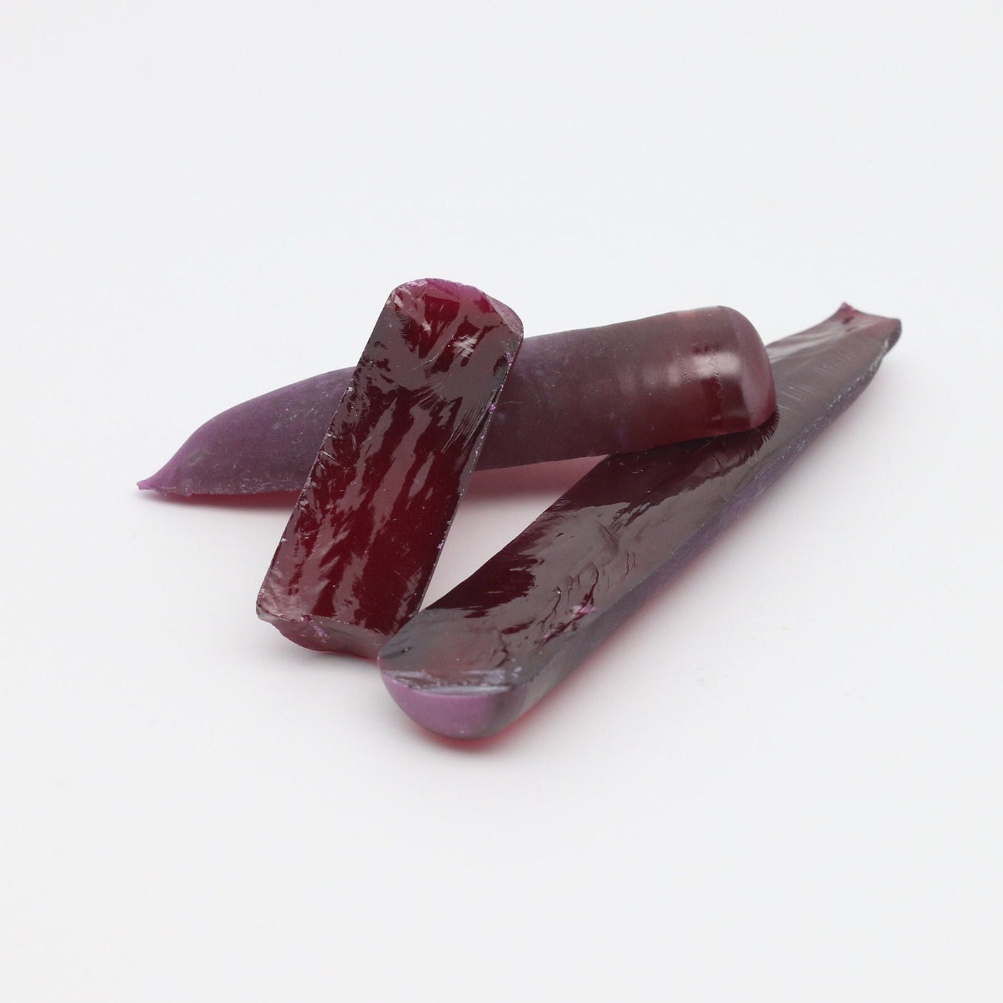 Medium Dark Ruby Red #7 Lab Created Corundum Sapphire Faceting Rough for Gem Cutting - Various Sizes - Split Boule