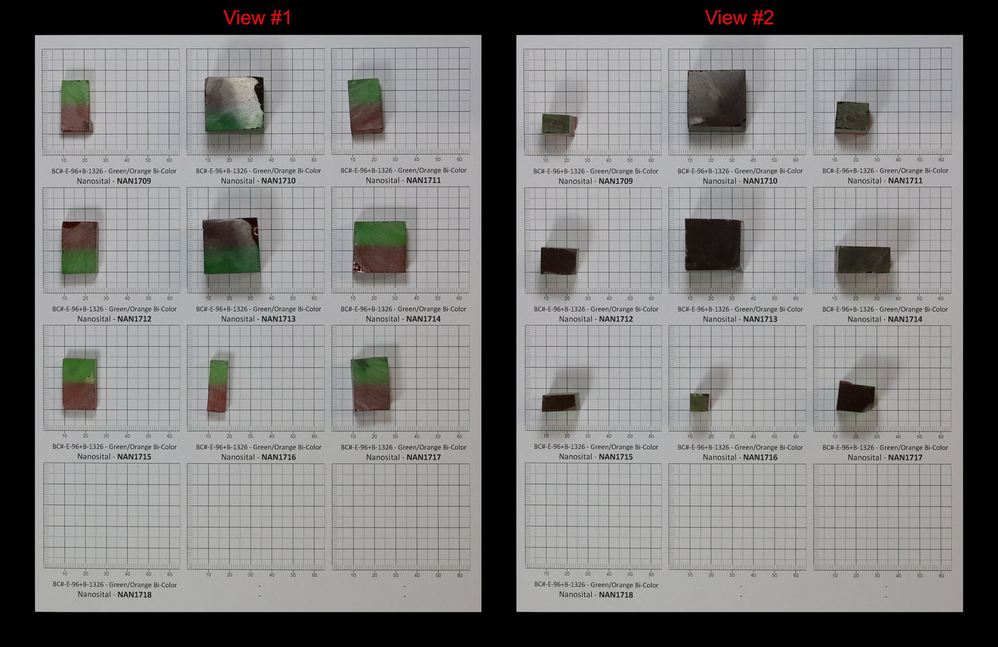Bi-Color Nanosital Synthetic Lab Created Faceting Rough for Gem Cutting - Green-Orange - Various Sizes