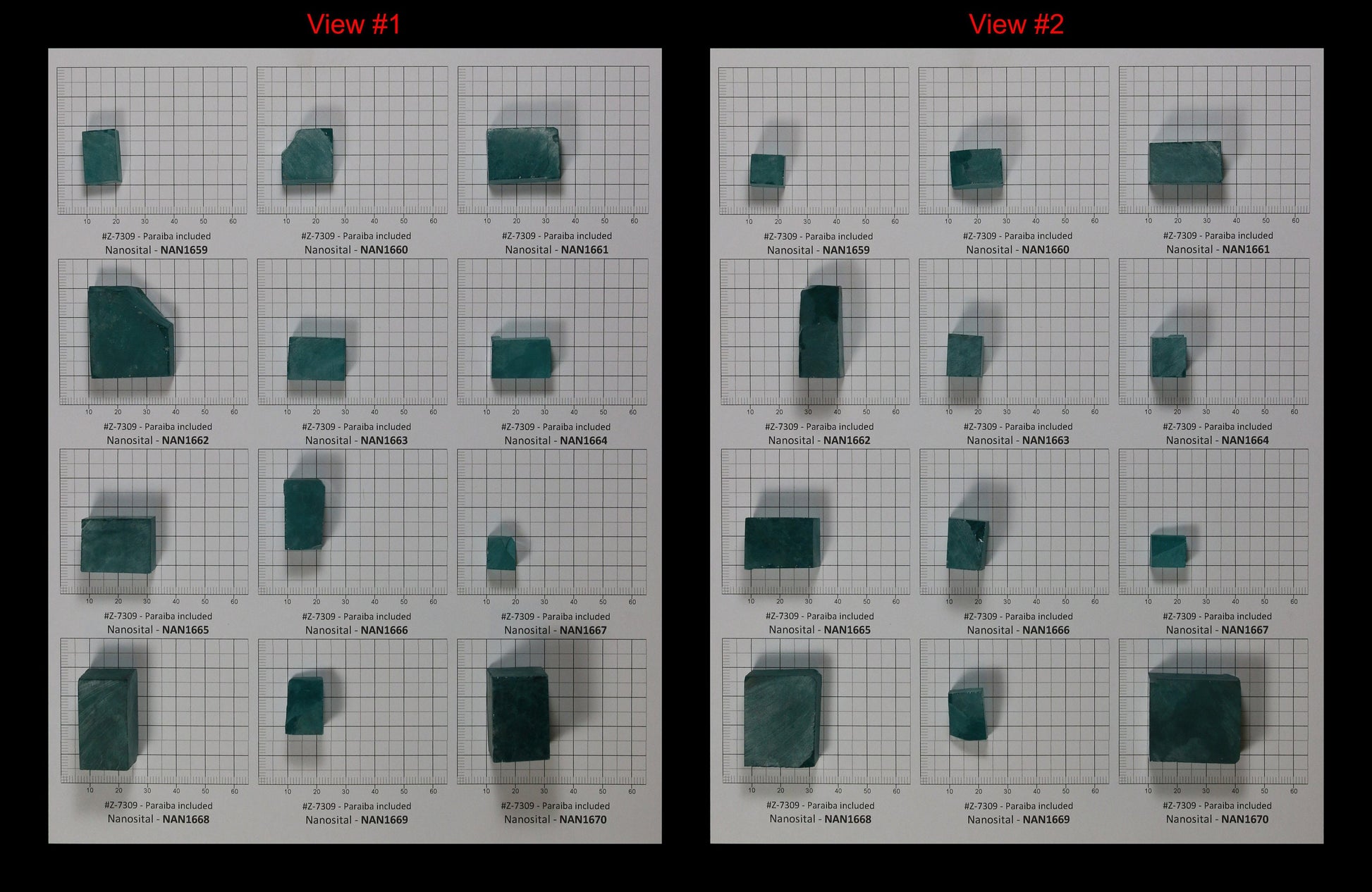 Dark Paraiba Tourmaline (Included) Nanosital Synthetic Lab Created Faceting Rough for Gem Cutting - #Z-7309 - Various Sizes