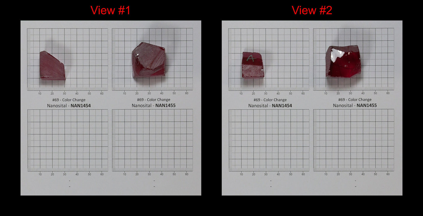 Color Changing Nanosital Synthetic Lab Created Faceting Rough for Gem Cutting - #69 - Various Sizes