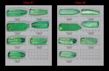 Light Green #73 Lab Created Corundum Sapphire Faceting Rough for Gem Cutting - Various Sizes - Split Boule
