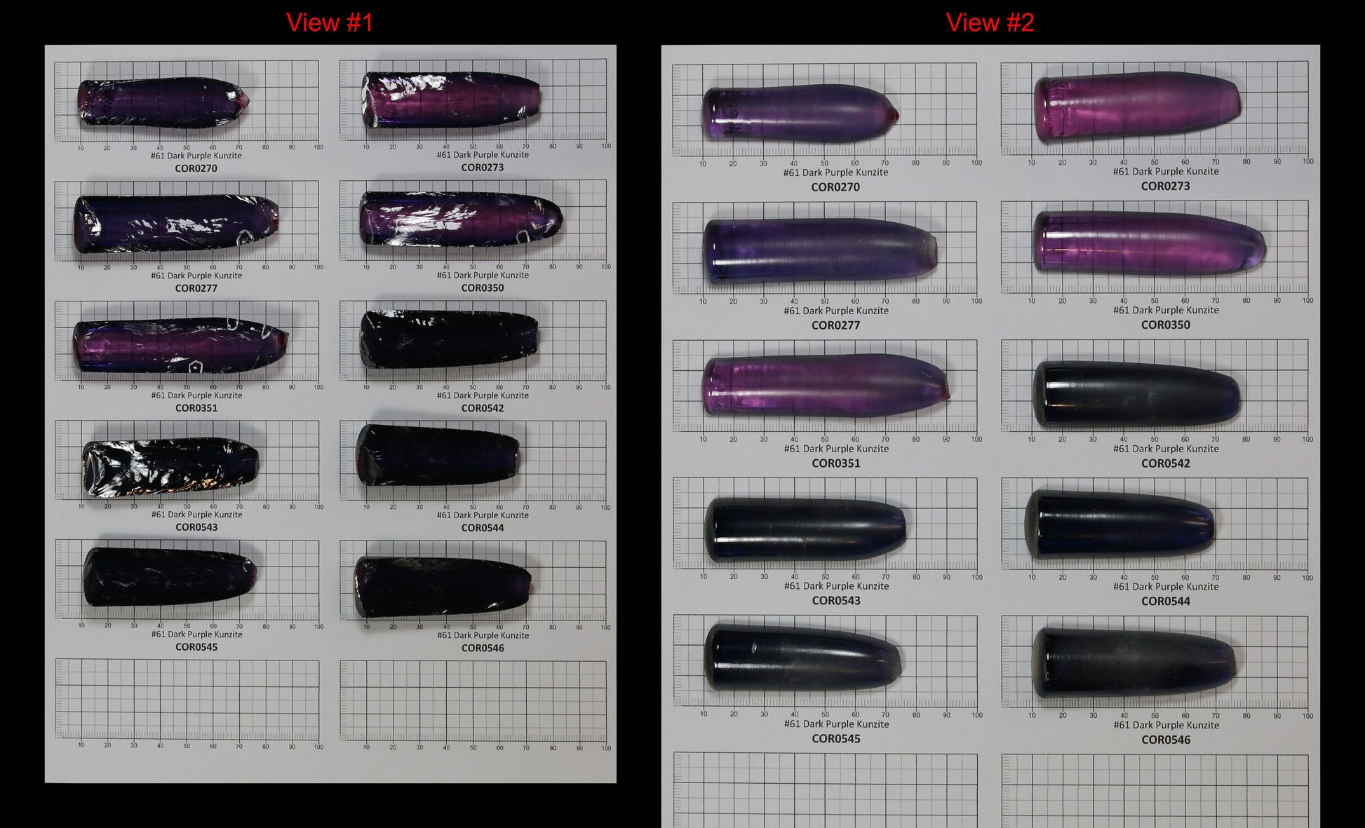 Dark Purple Kunzite #61 Lab Created Corundum Sapphire Faceting Rough for Gem Cutting - Various Sizes - Split Boule