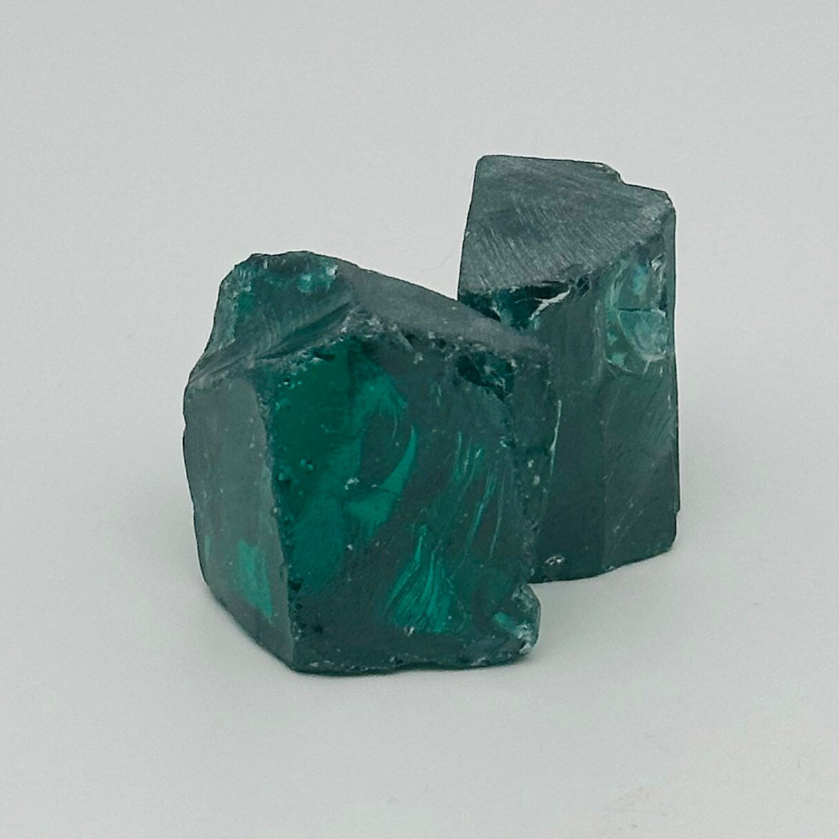Emerald (Blueish) Cubic Zirconia Faceting Rough for Gem Cutting - Various Sizes