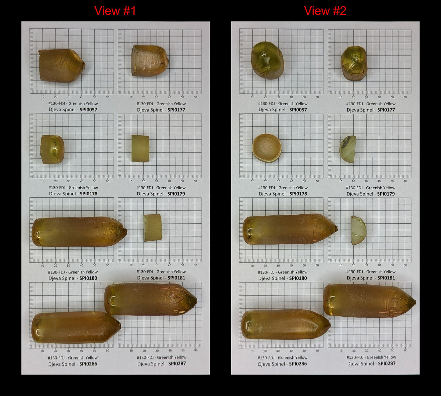 Greenish Yellow #130-Djeva Lab Created Spinel Faceting Rough for Gem Cutting - Various Sizes