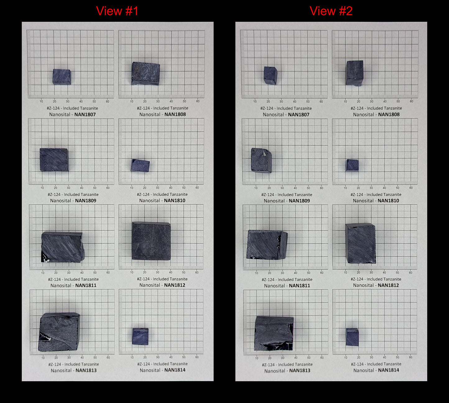 Tanzanite (Included) Nanosital Synthetic Lab Created Faceting Rough for Gem Cutting - #Z-124- Various Sizes